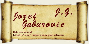 Jožef Gaburović vizit kartica